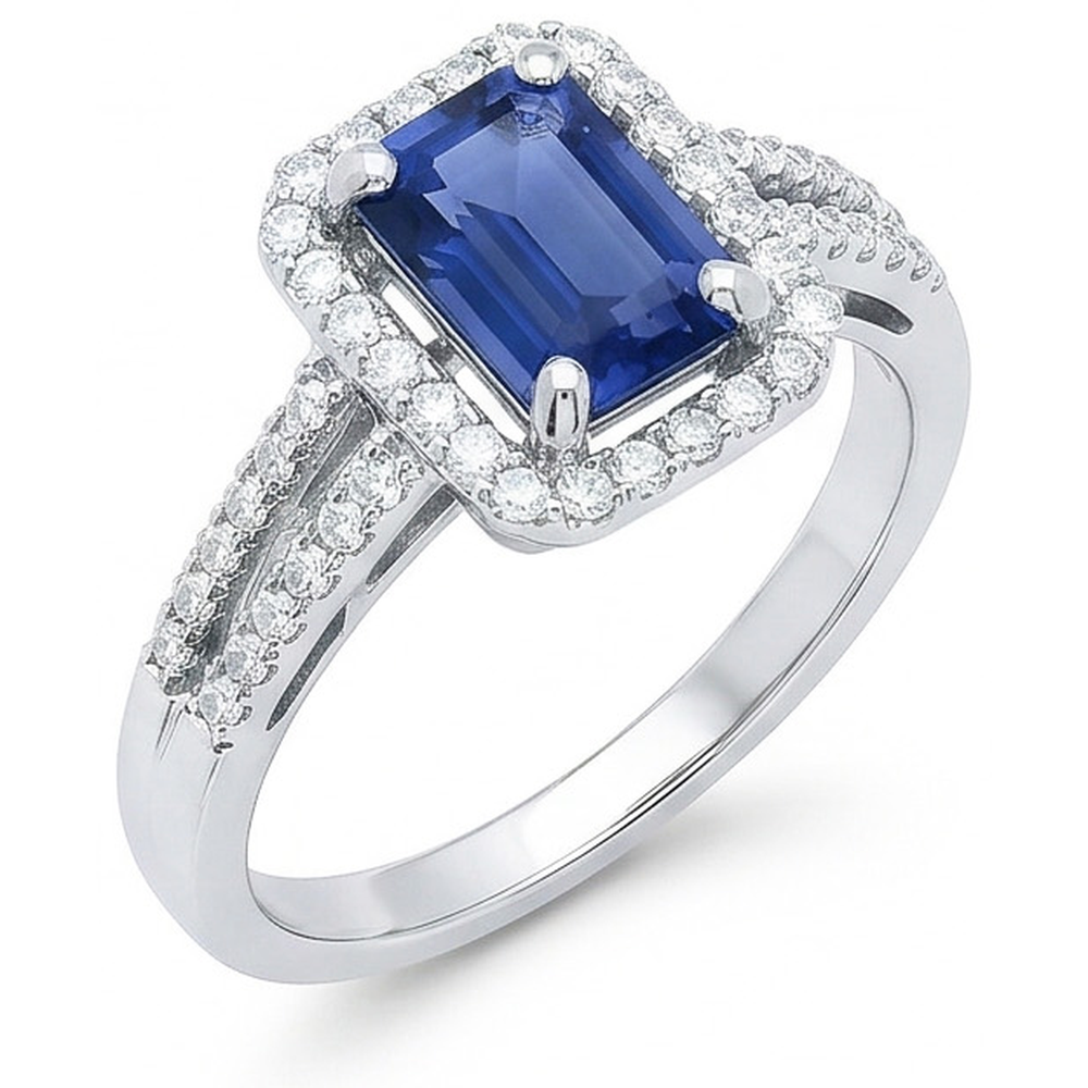 natural emerald sapphire 4ct ring side angle