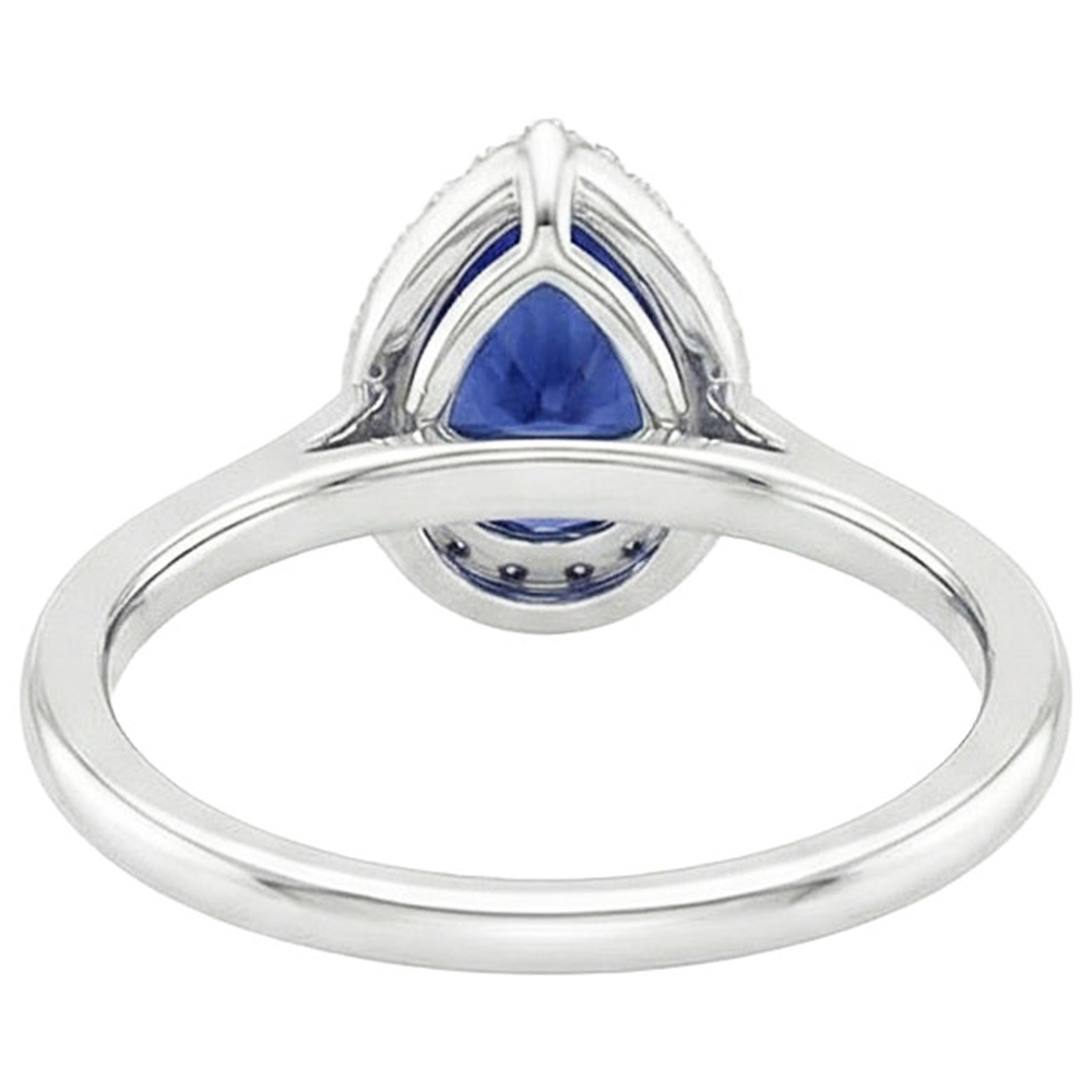 natural round sapphire 5ct ring side angle