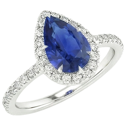 Natural Sapphire Ring 3.50ct - White Gold 14K