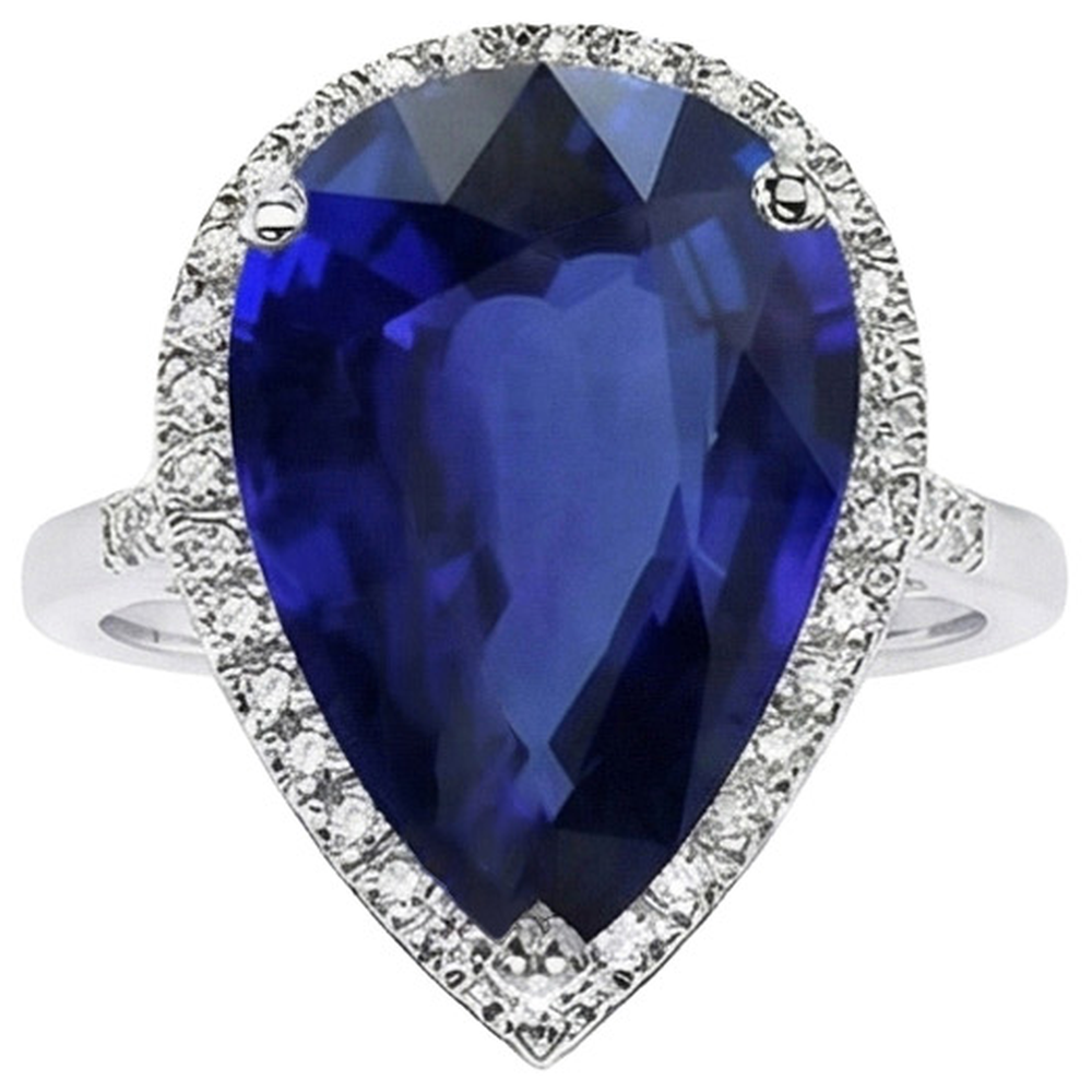 natural round sapphire 5ct ring side angle