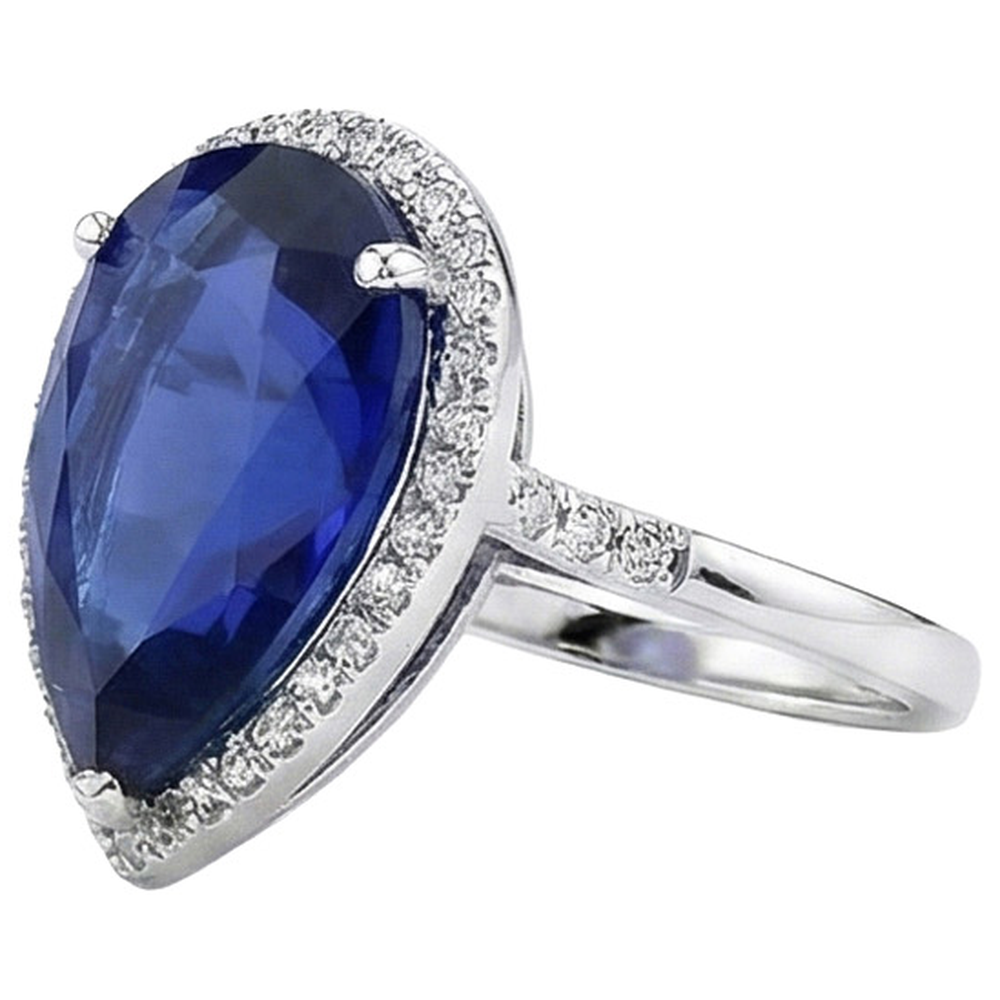 natural round sapphire 5ct ring profile view