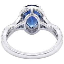 Natural Sapphire Ring 6.50ct - White Gold 14K