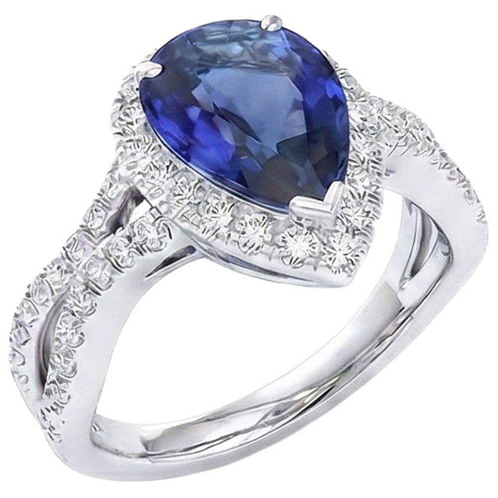 natural round sapphire 6.50ct ring side angle