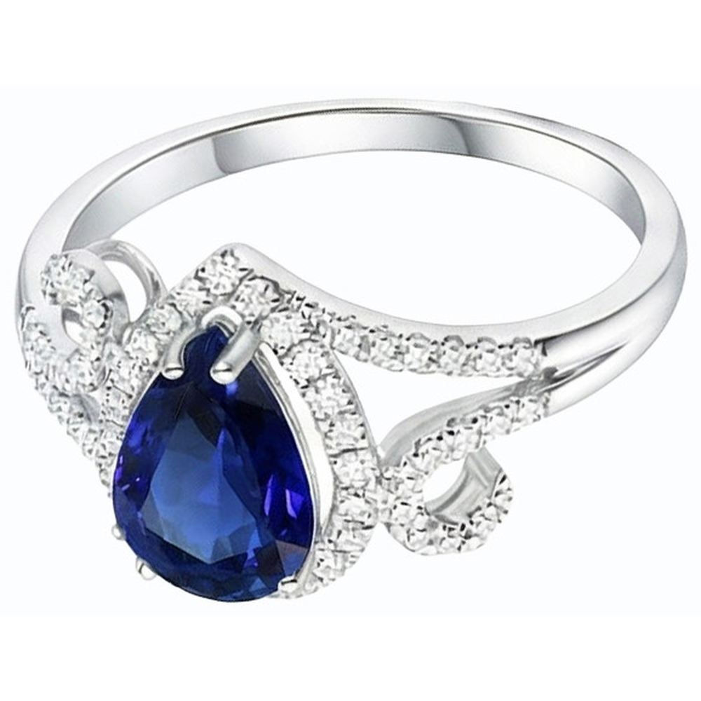 natural round sapphire 3.50ct ring close up detail