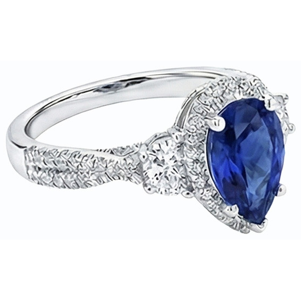 natural round sapphire 4.50ct ring profile view