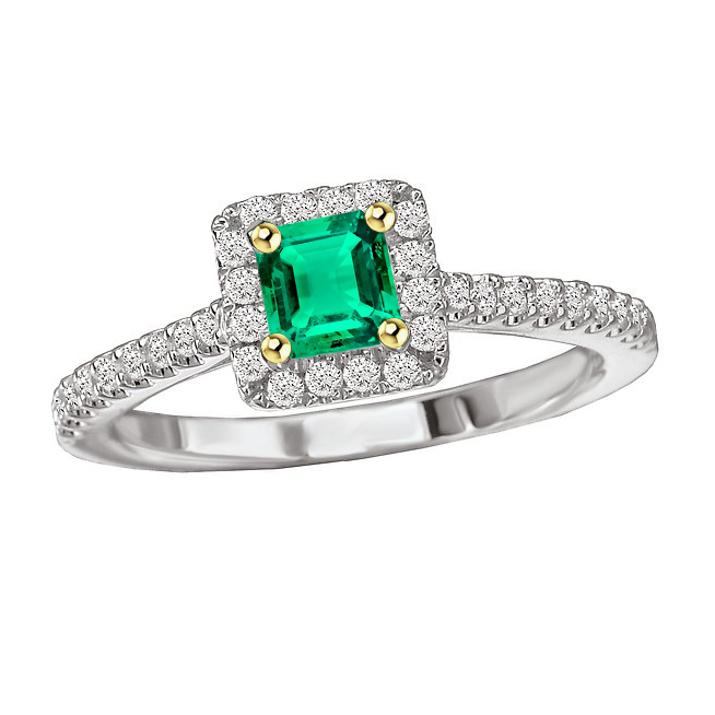 Natural Fine Emerald Gemstone Ring – main view