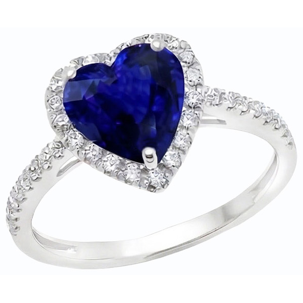 natural round sapphire 3.50ct ring close up detail