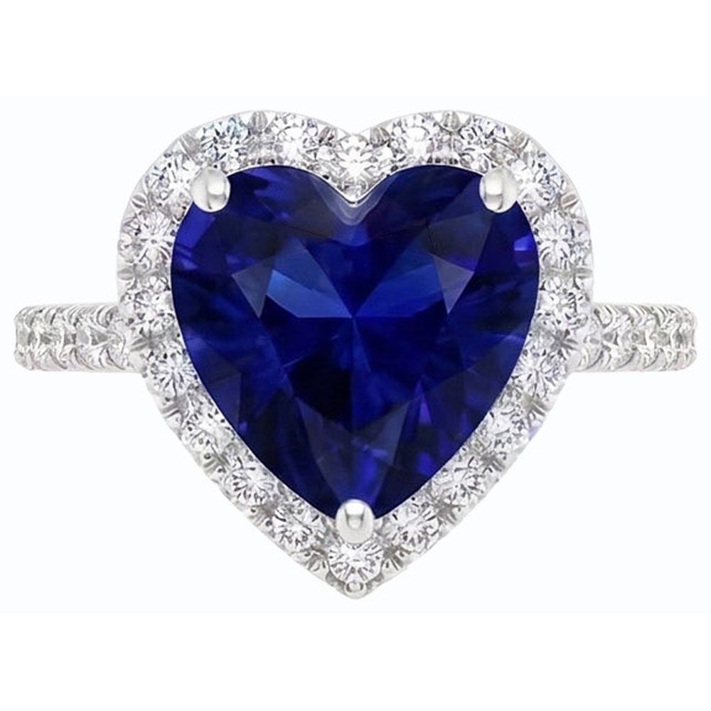 natural round sapphire 3.50ct ring side angle