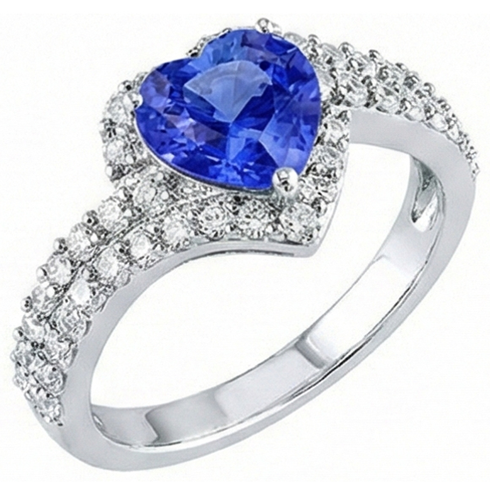 natural round sapphire 4ct ring side angle