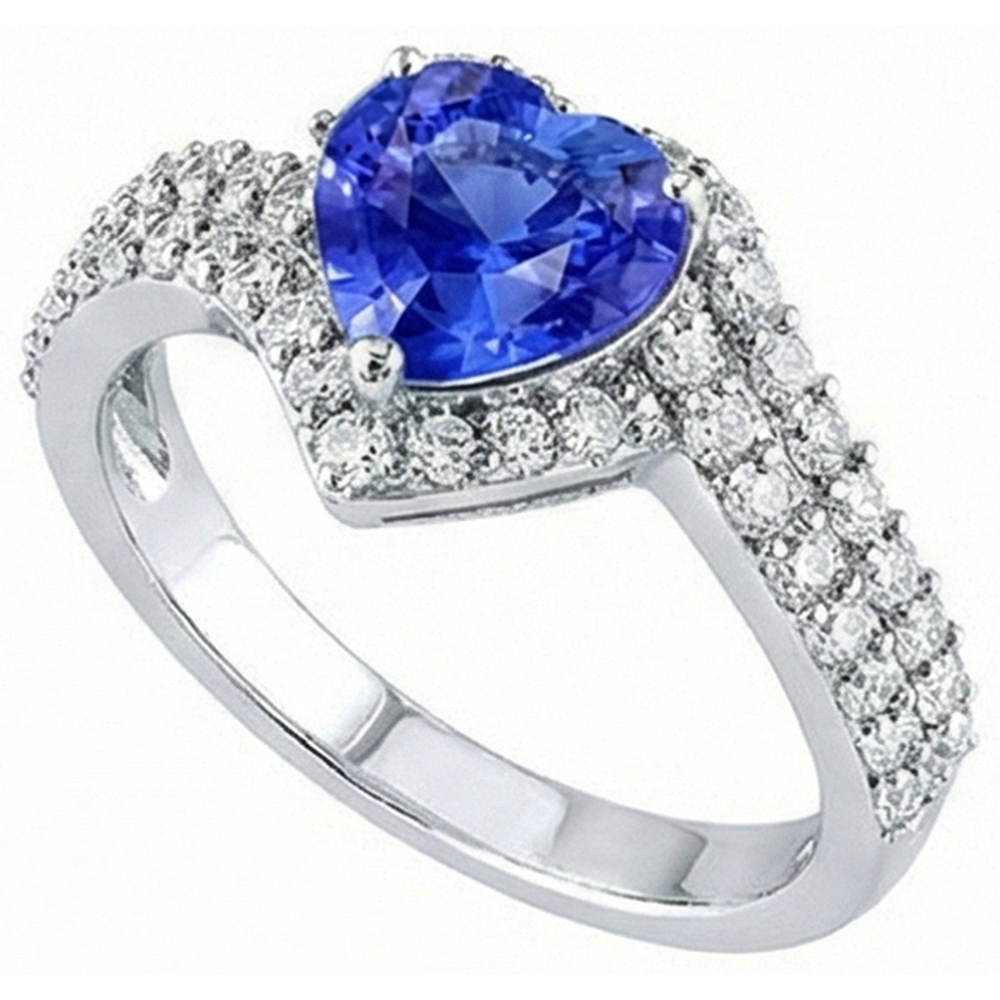 natural round sapphire 4ct ring top view