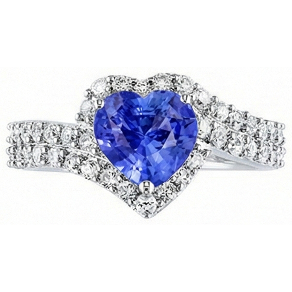 natural round sapphire 4ct ring profile view