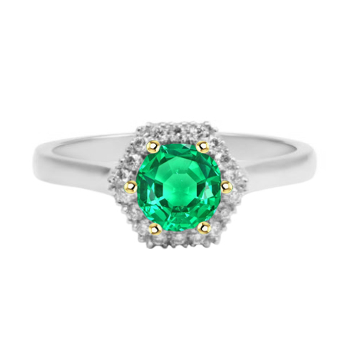 Sophisticated Fine Emerald Colored Stone Ring 2 ct – main view