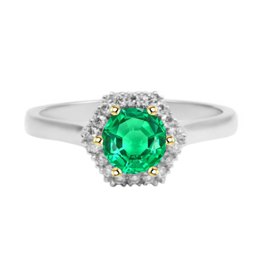 Sophisticated Fine Emerald Colored Stone Ring 2 ct – main view
