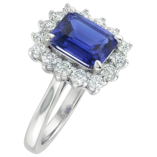 natural emerald sapphire 8.20ct ring close up detail
