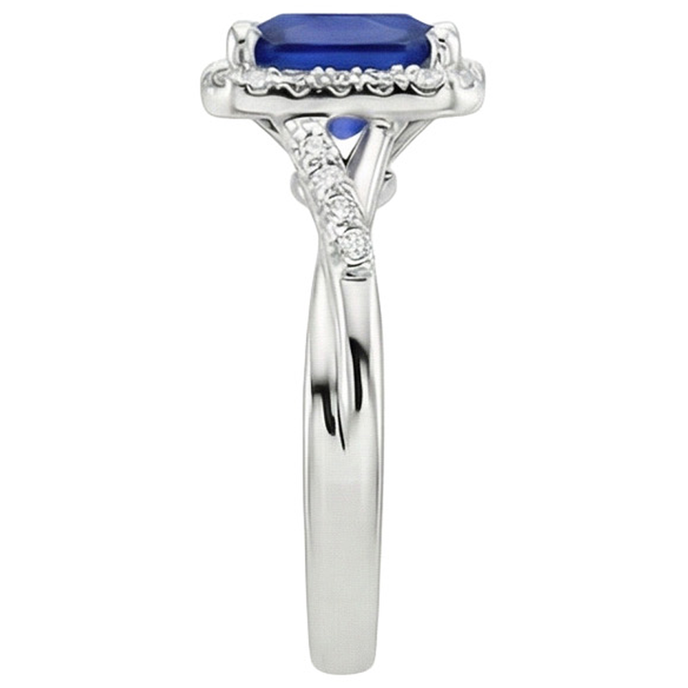 natural round sapphire 4ct ring profile view