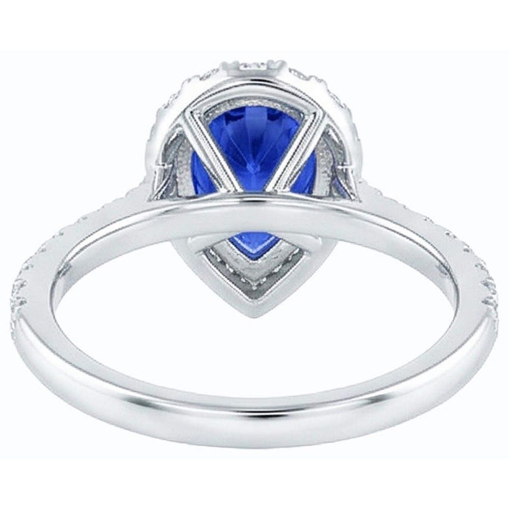 natural round sapphire 4ct ring side angle