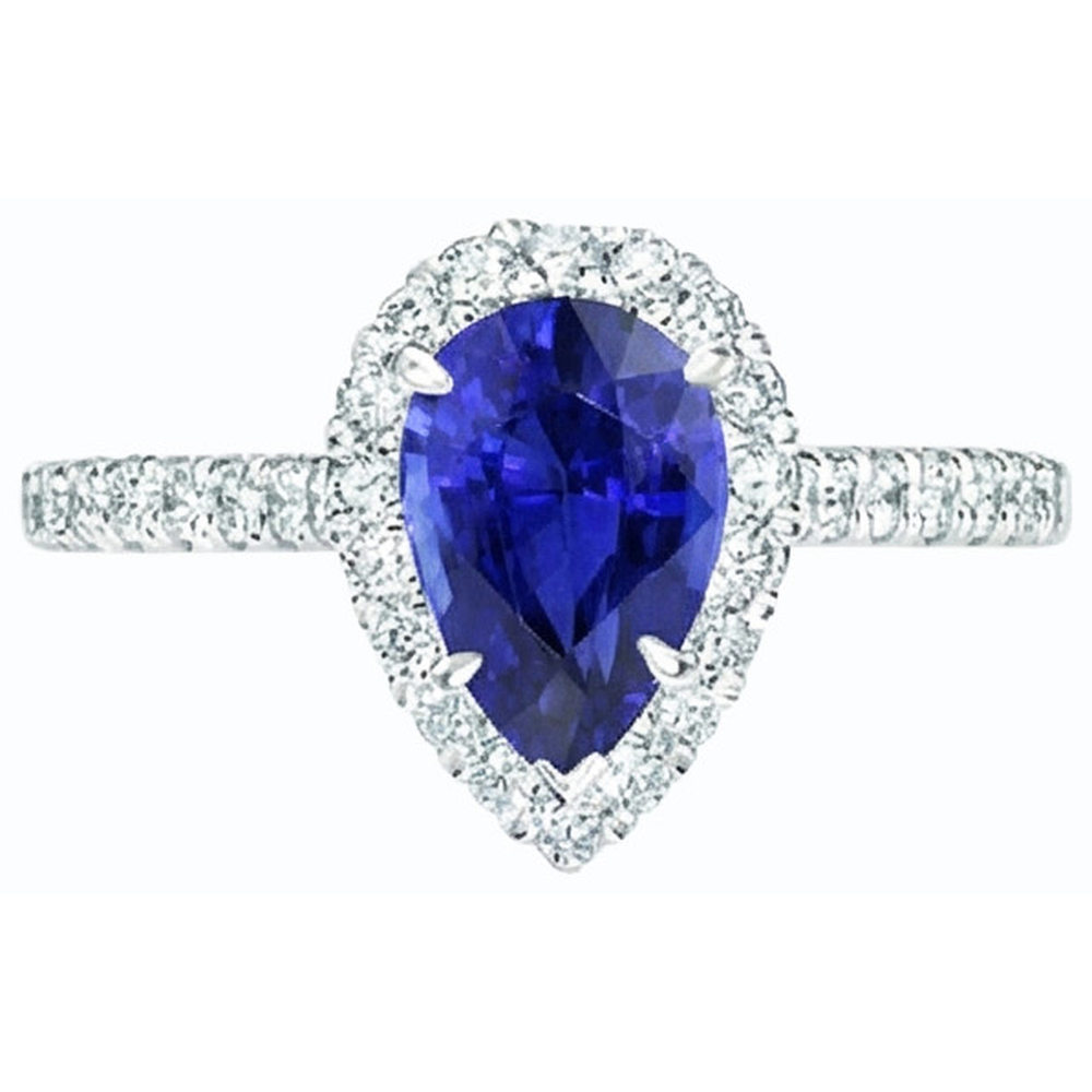 natural round sapphire 4ct ring top view