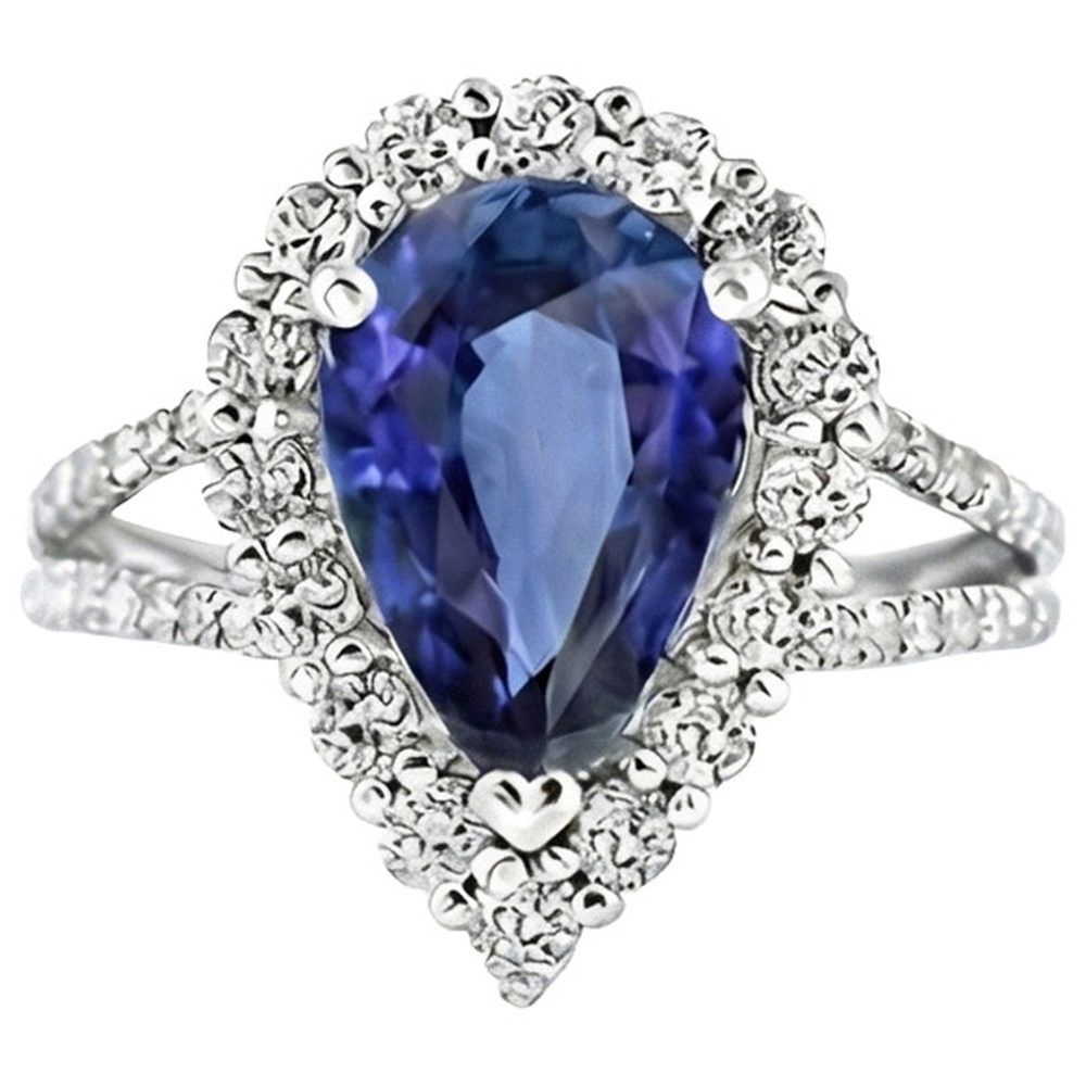 natural round sapphire 5.50ct ring side angle