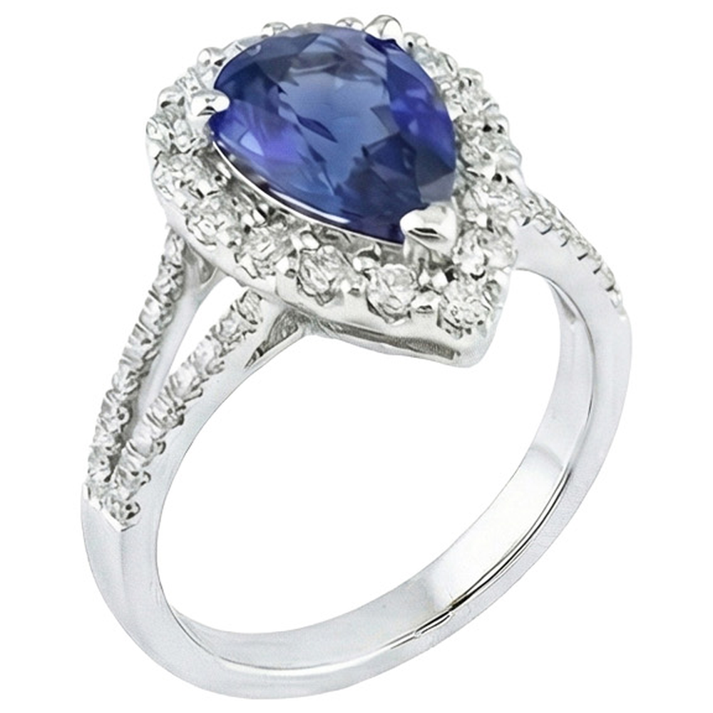 natural round sapphire 5.50ct ring top view