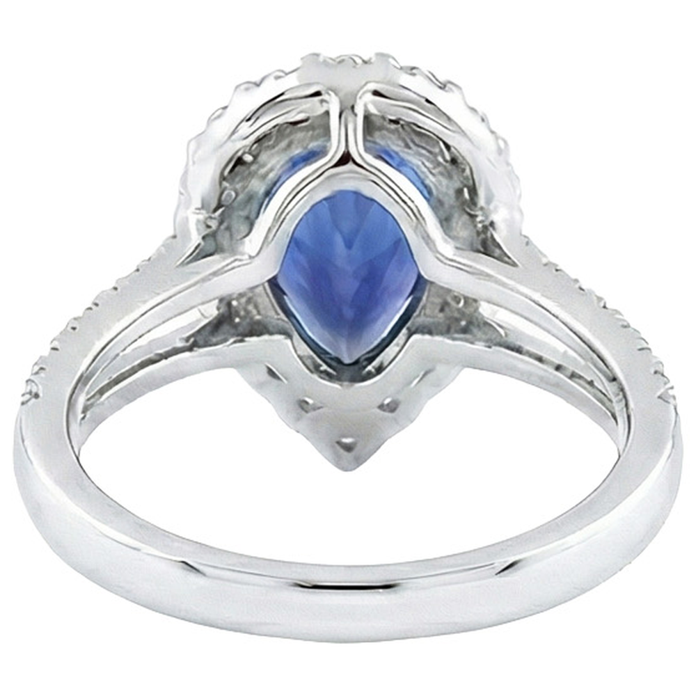 natural round sapphire 5.50ct ring profile view