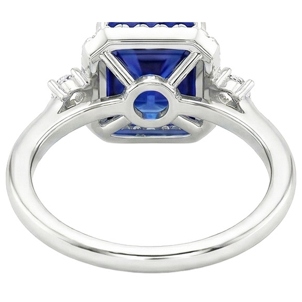natural round sapphire 6ct ring side angle
