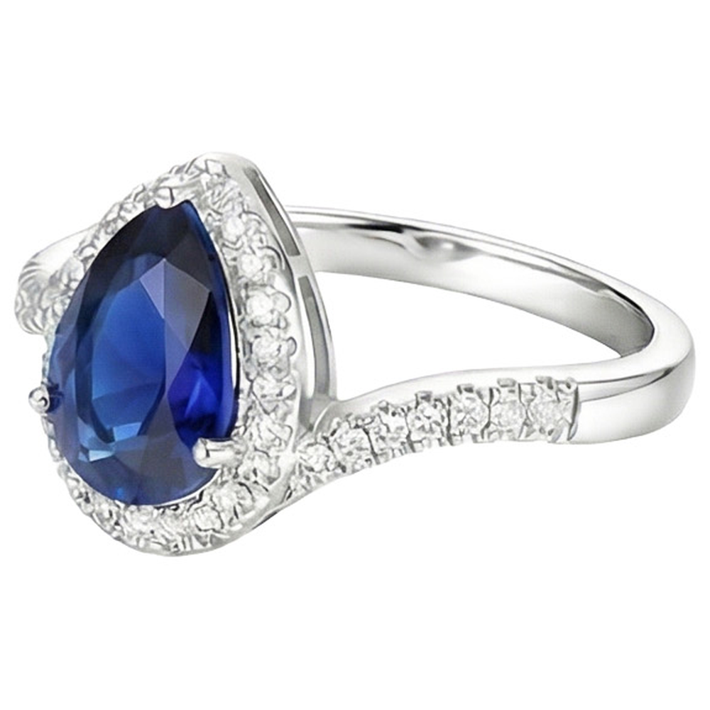 natural round sapphire 4ct ring profile view