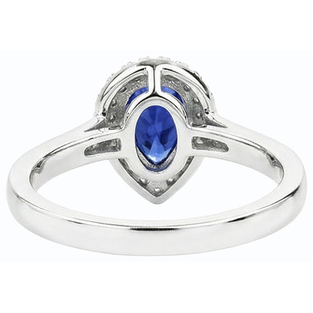 natural round sapphire 3.50ct ring side angle