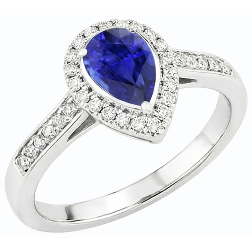 natural round sapphire 3.50ct ring close up detail