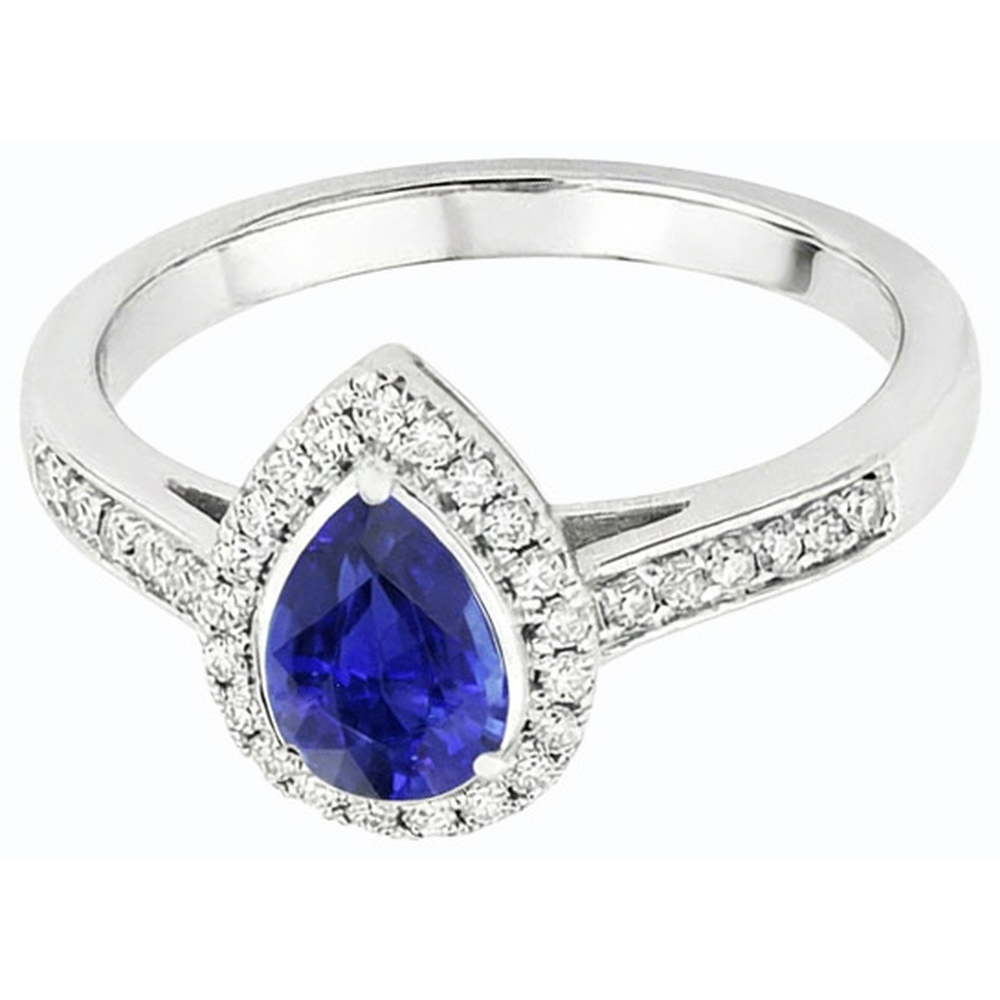 natural round sapphire 3.50ct ring profile view