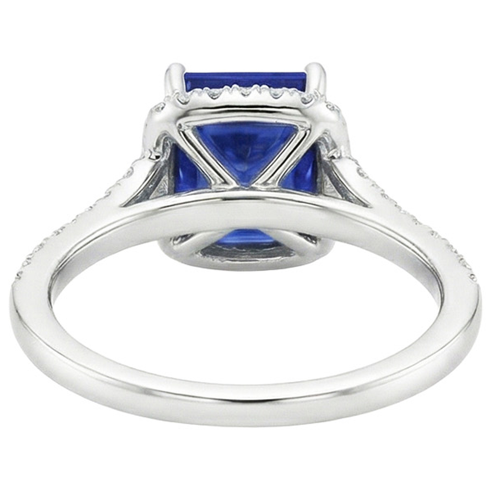 natural round sapphire 6ct ring side angle