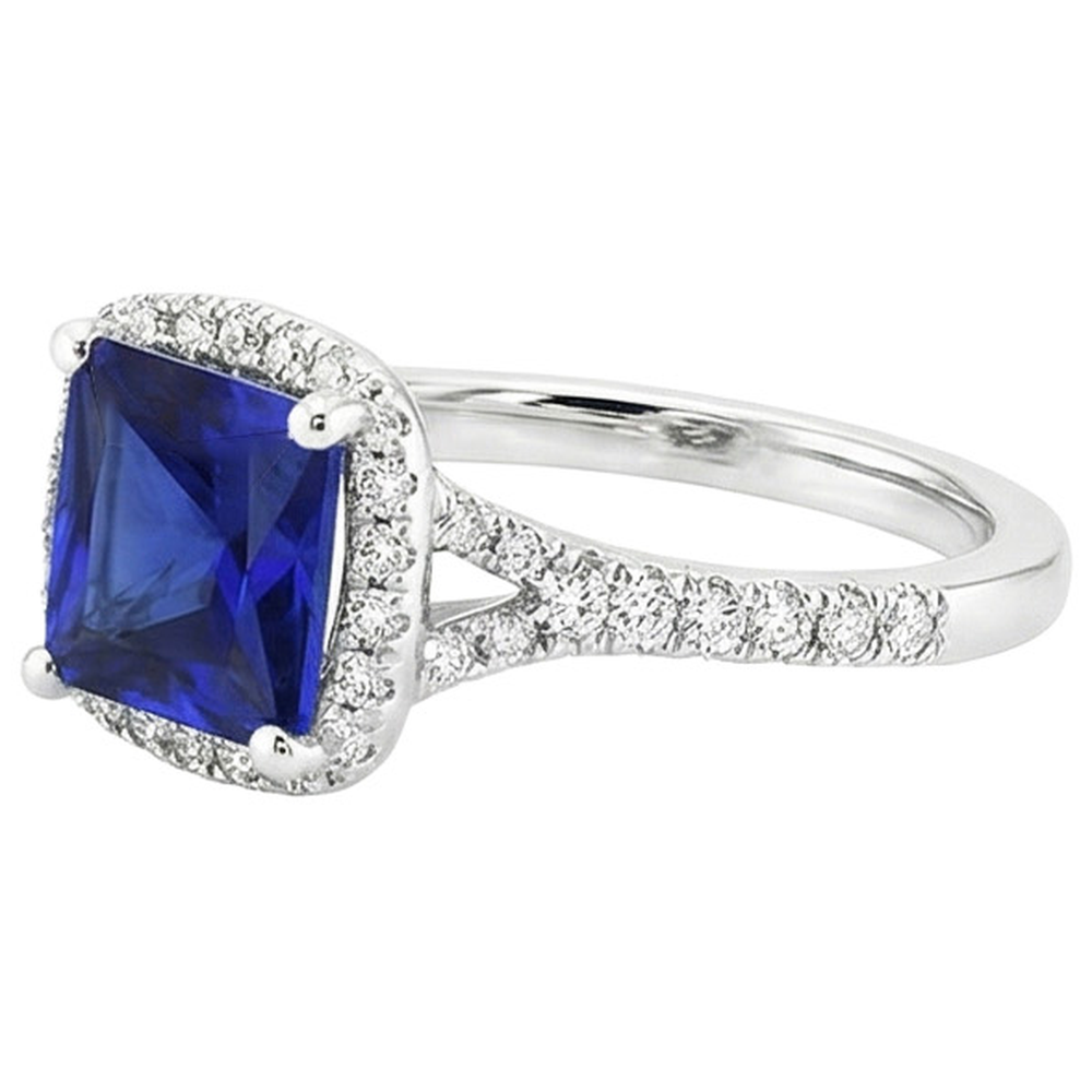 natural round sapphire 6ct ring top view