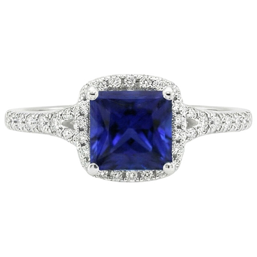 natural round sapphire 6ct ring profile view