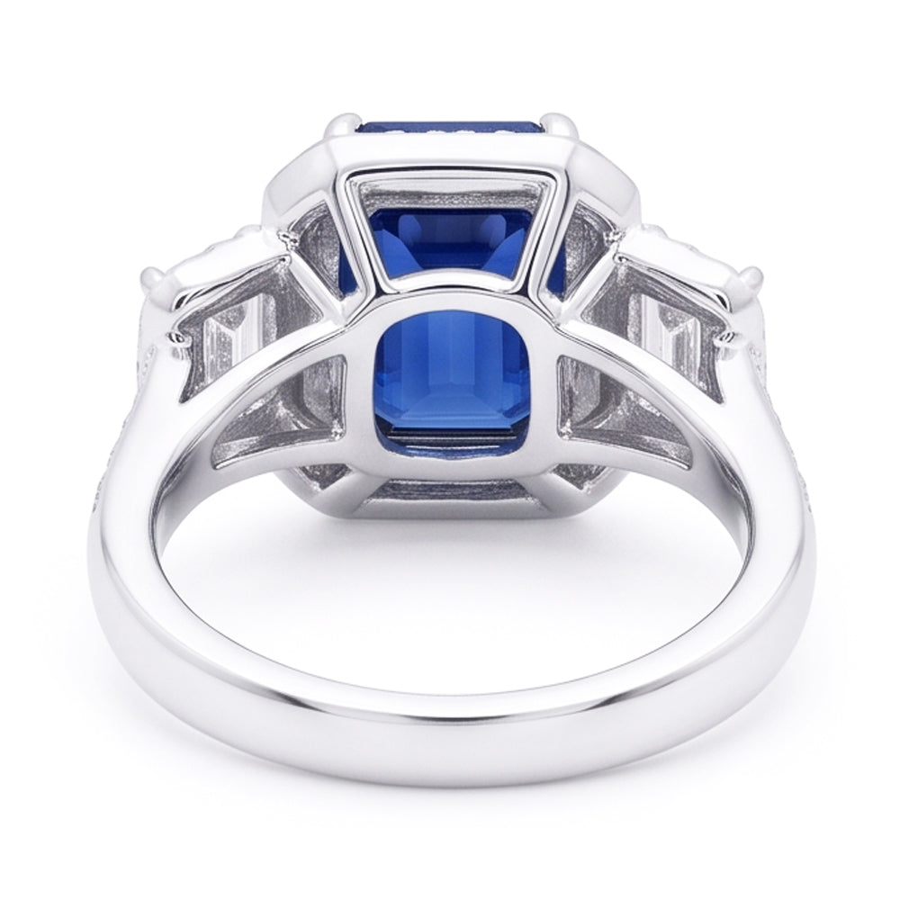 Halo Natural Earth Mined Diamond ( Not Lab Grown )s Engagement Ring With Sapphire