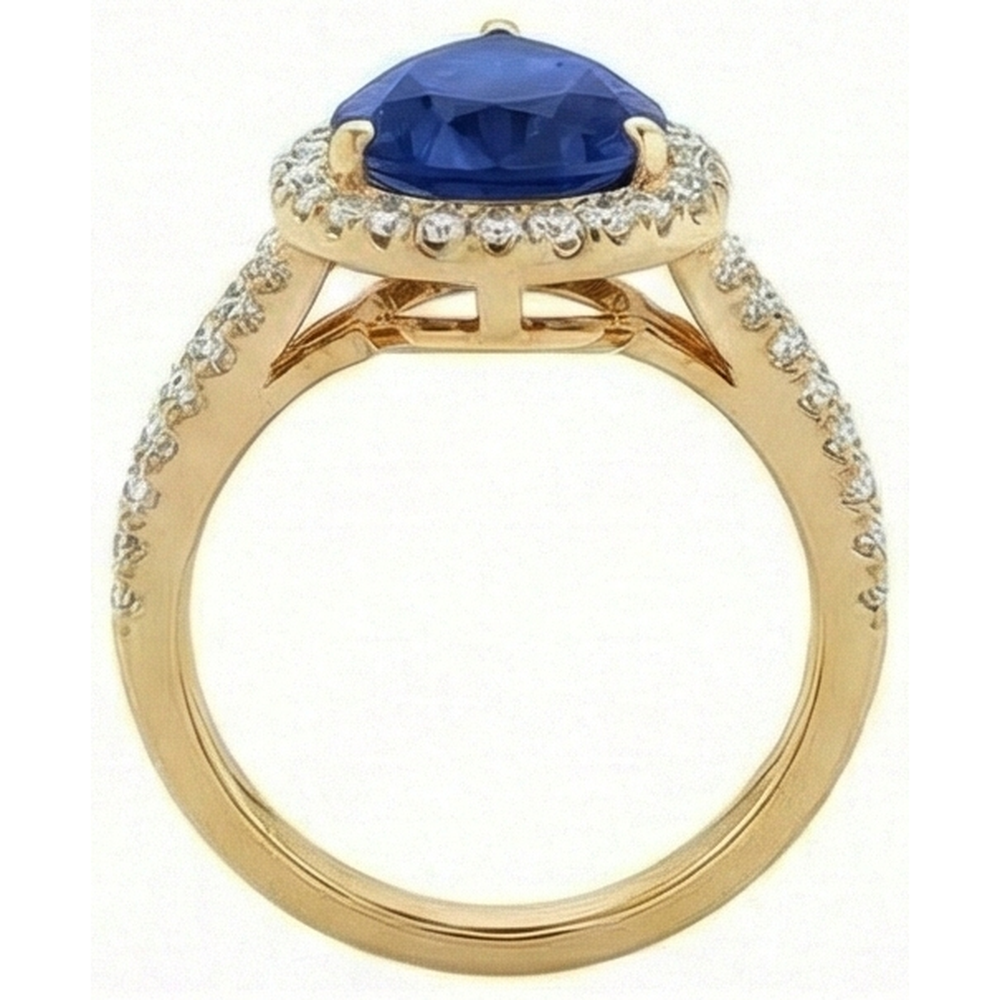 natural round sapphire 8ct ring side angle
