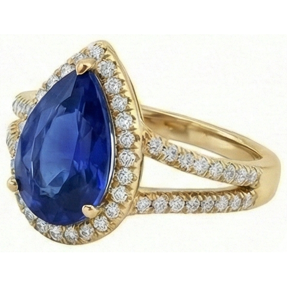 natural round sapphire 8ct ring top view