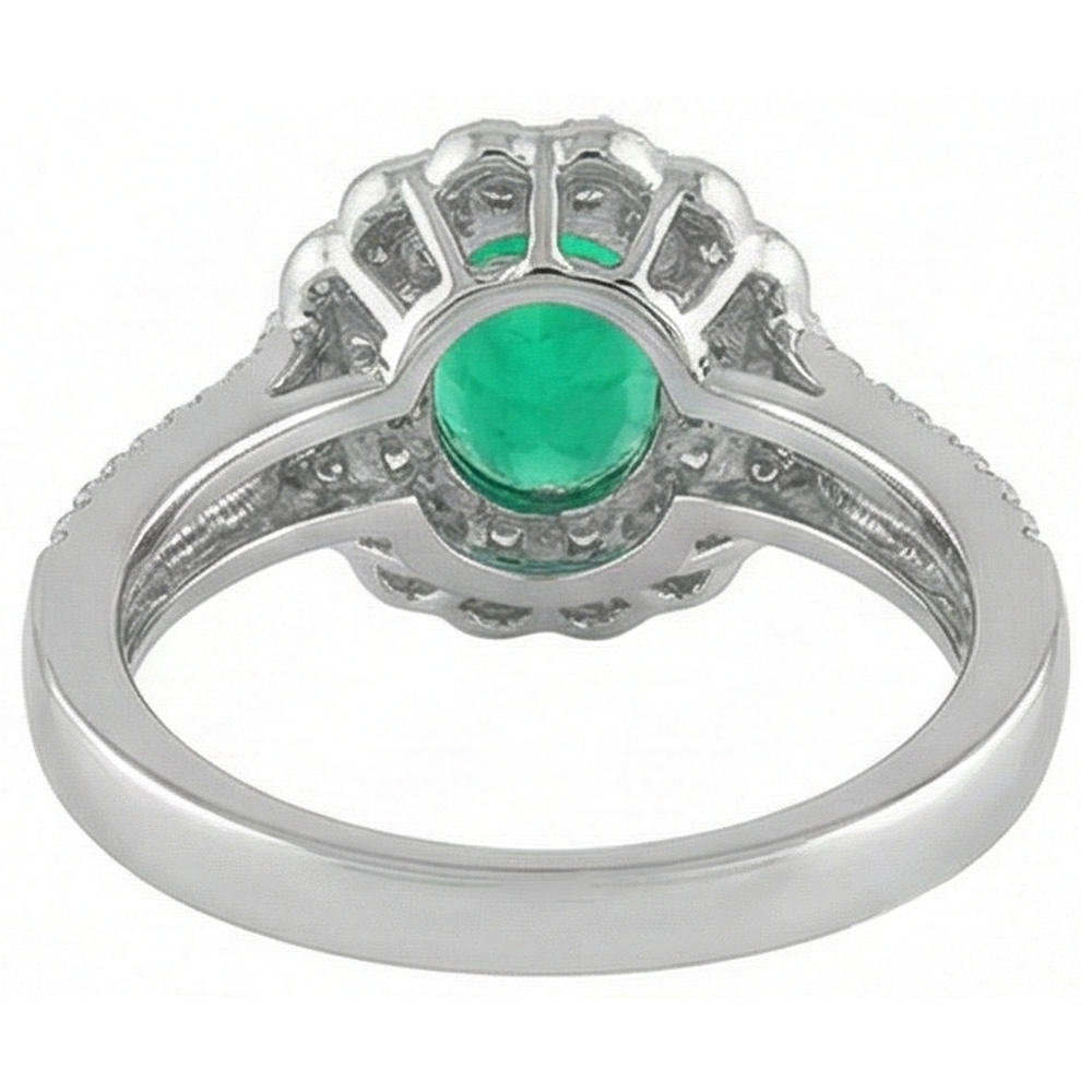 Authentic Fine Emerald Gemstone Ring – back view