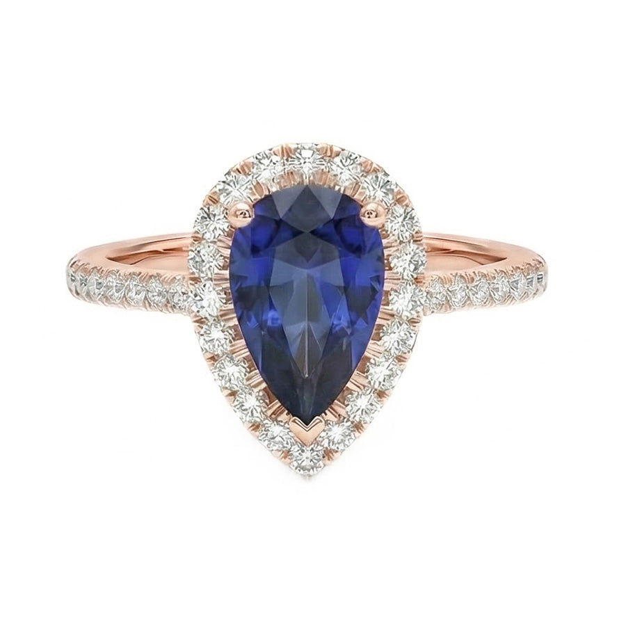 natural round sapphire 3ct ring side angle
