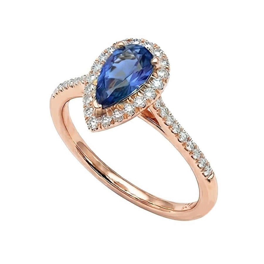 natural round sapphire 3ct ring top view