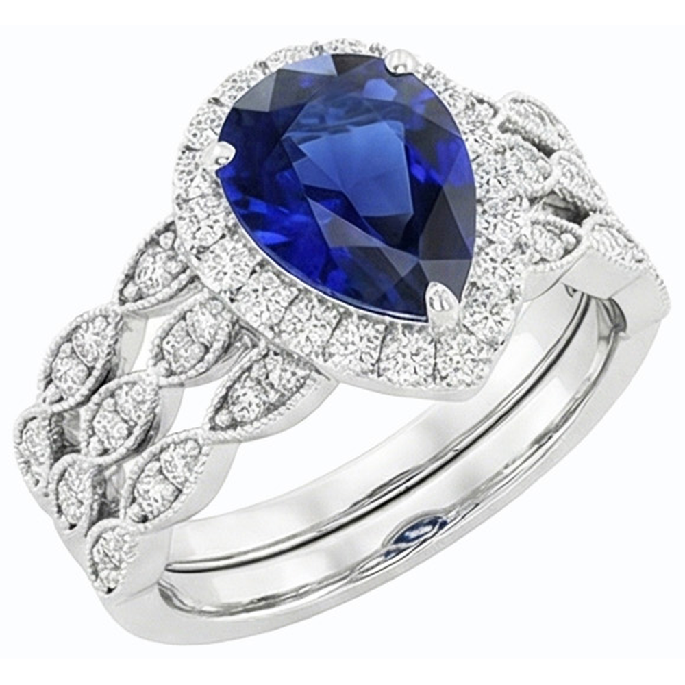 natural round sapphire 4.50ct ring side angle