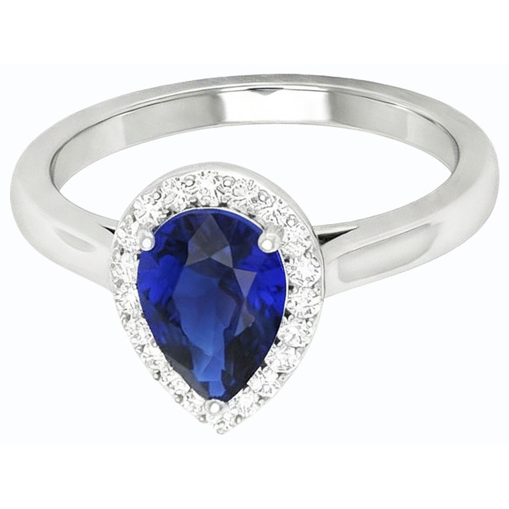 natural round sapphire 3ct ring side angle