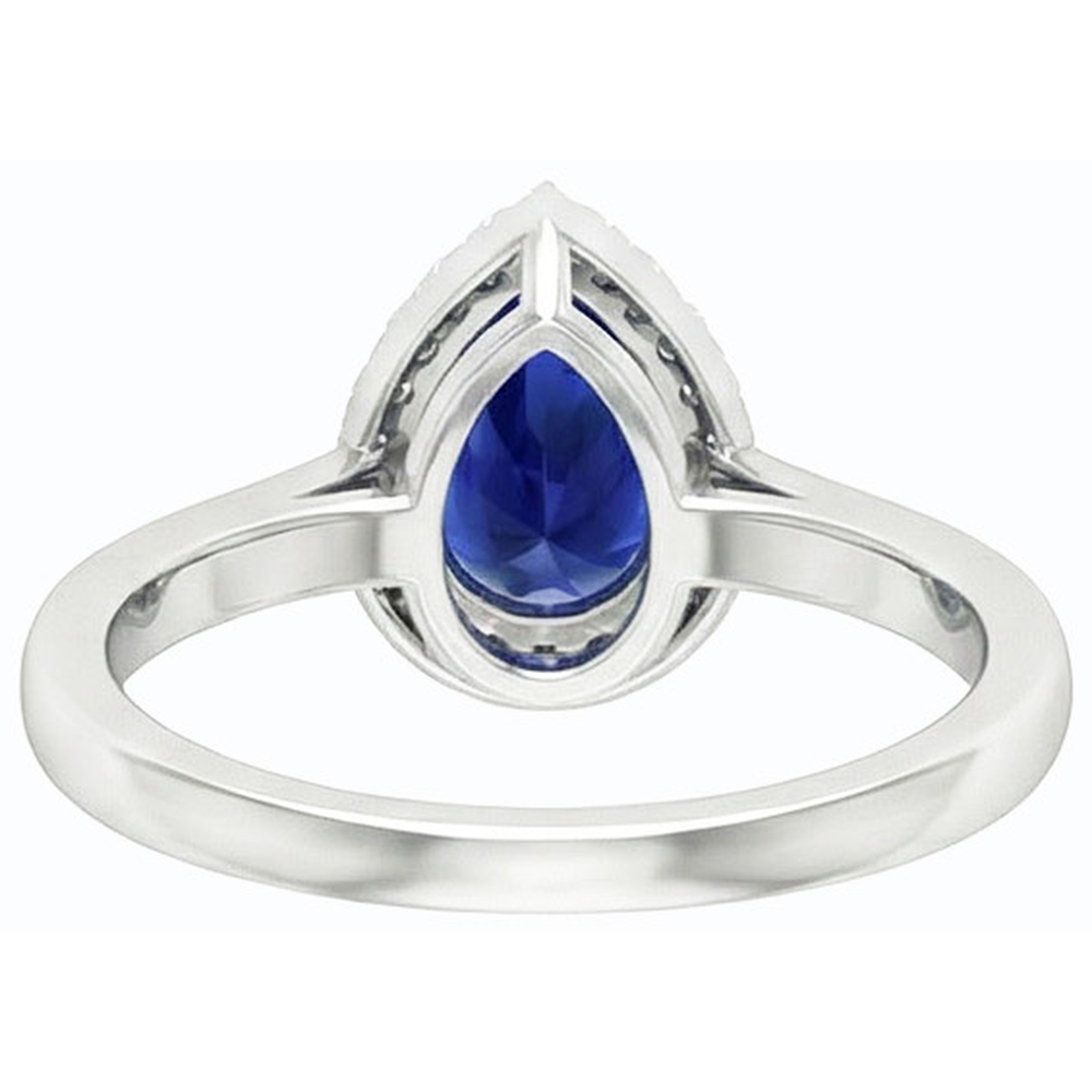 natural round sapphire 3ct ring top view