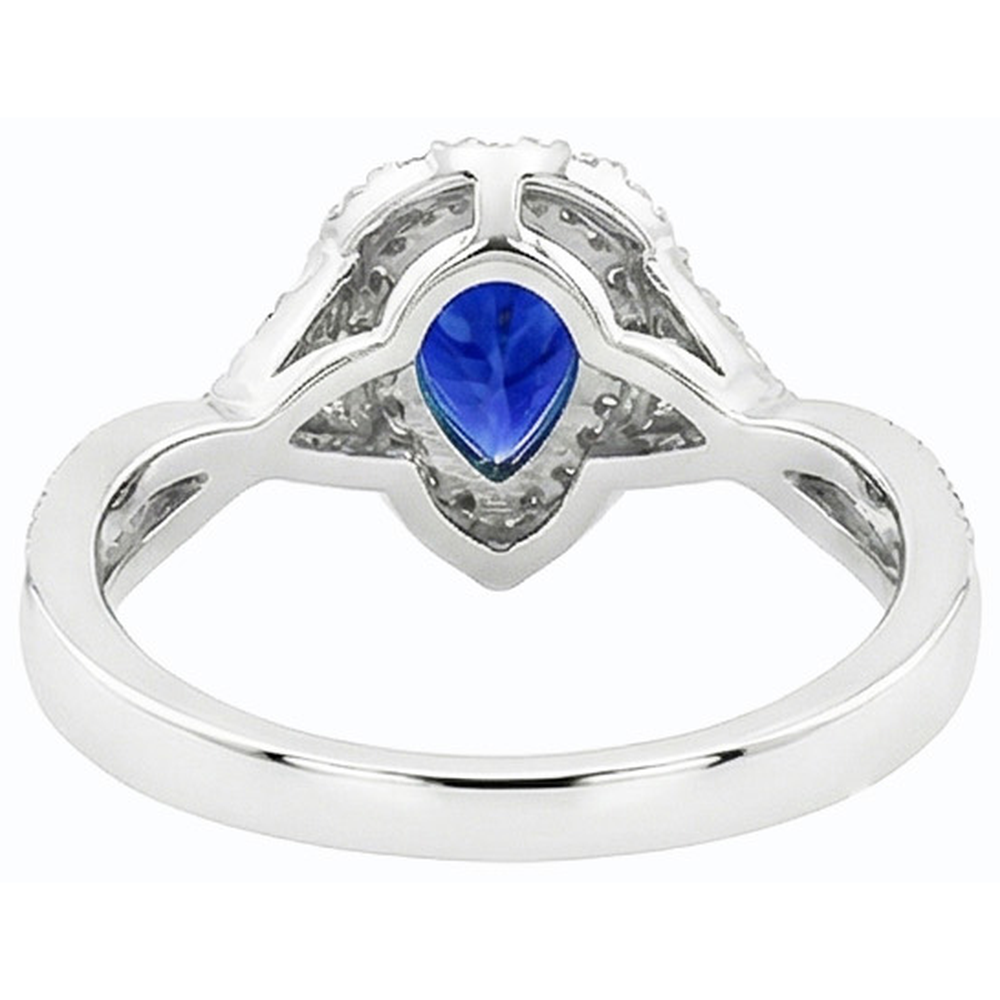 natural round sapphire 4.50ct ring top view
