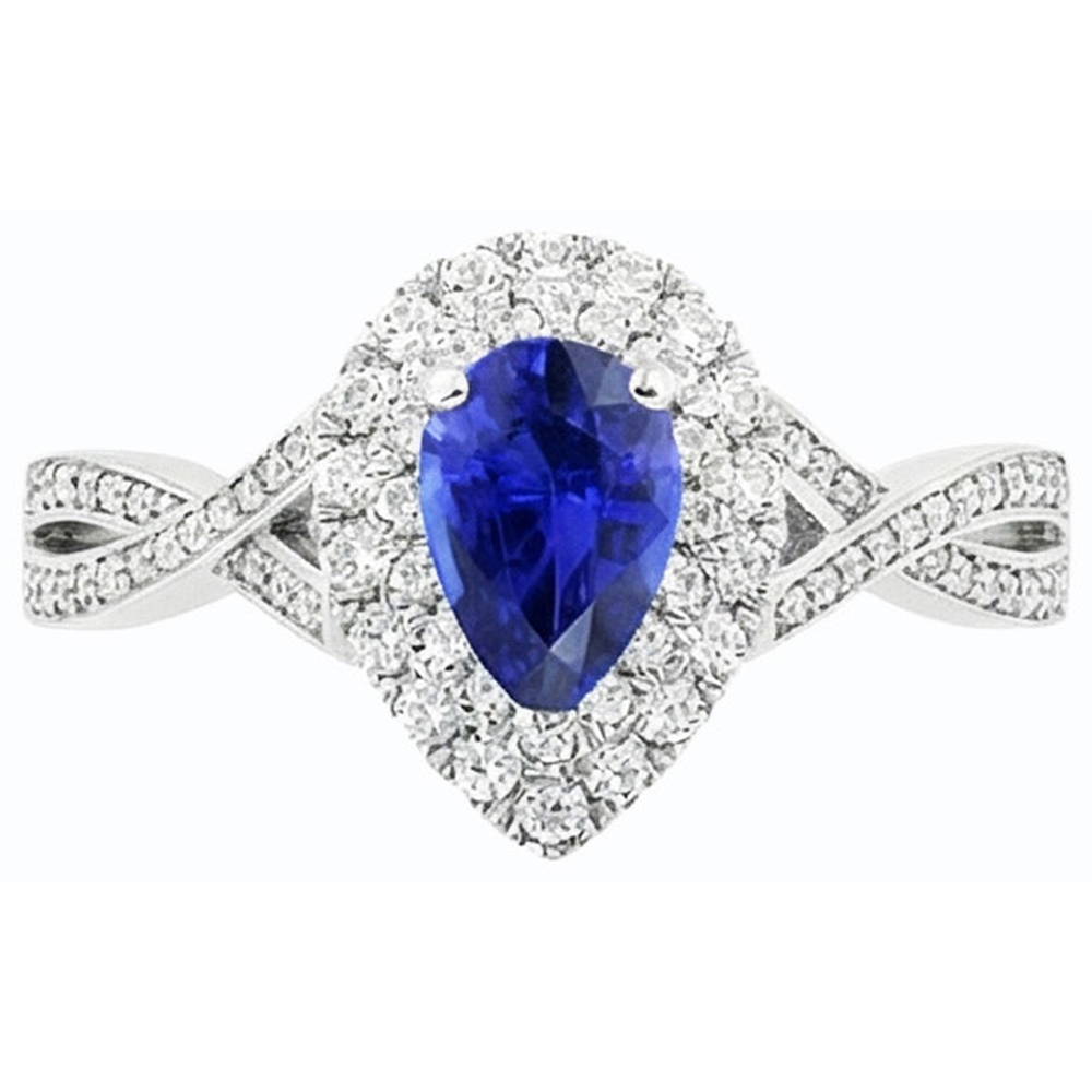 natural round sapphire 4.50ct ring profile view