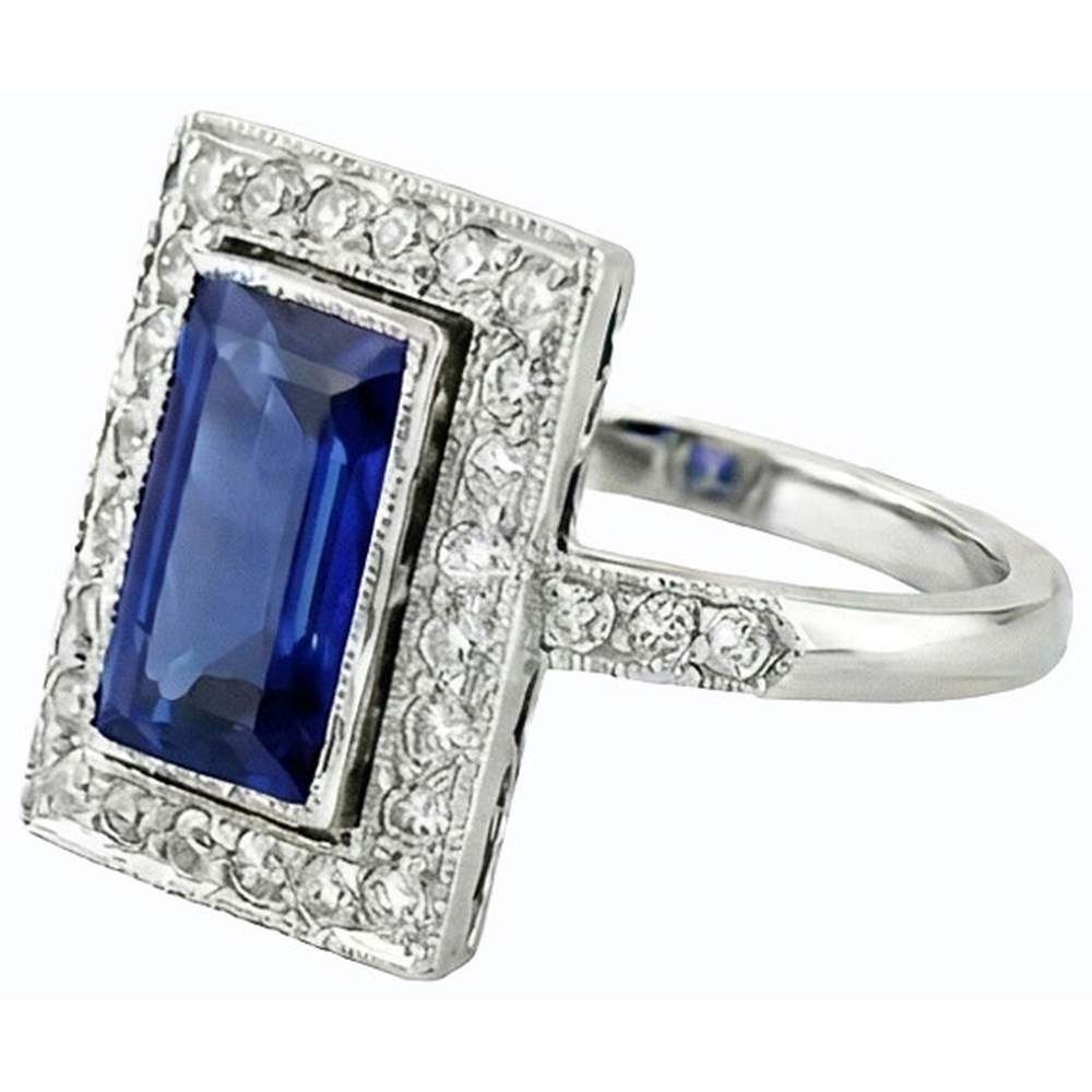 natural round sapphire 4ct ring front view
