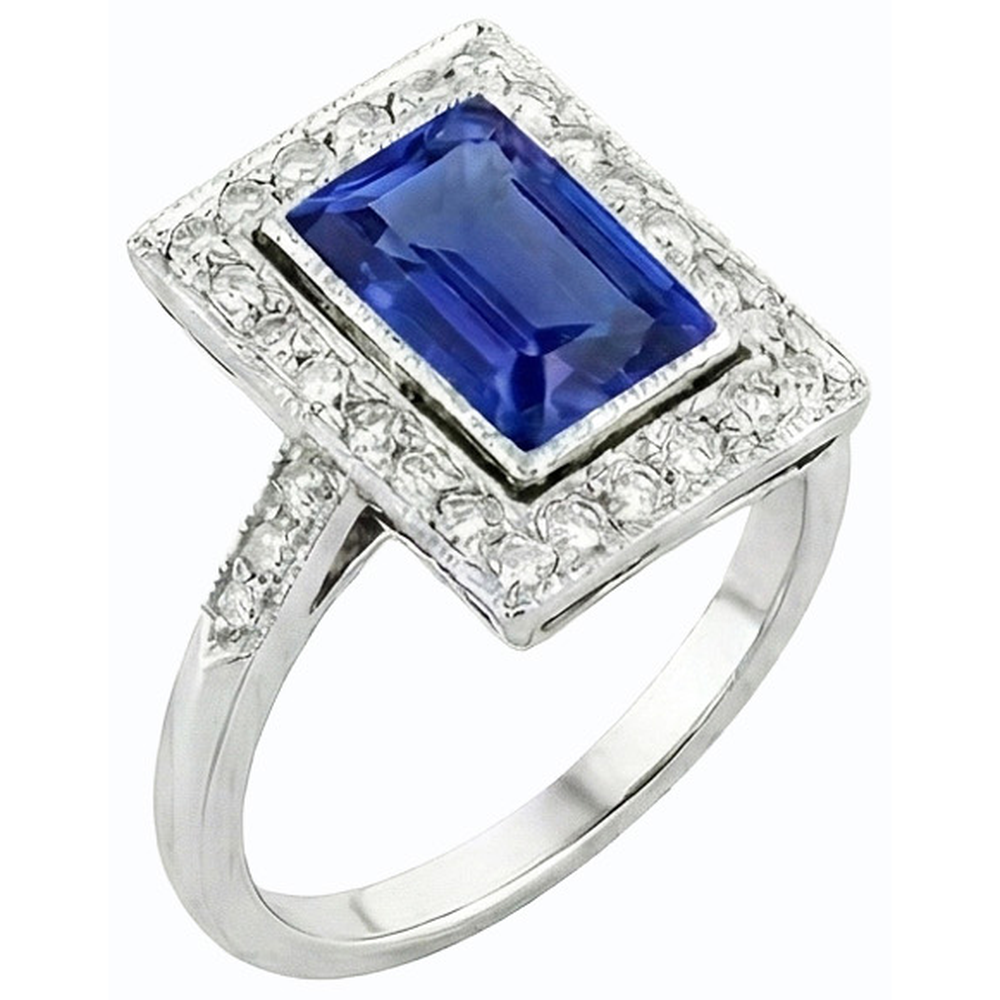 natural round sapphire 4ct ring side angle