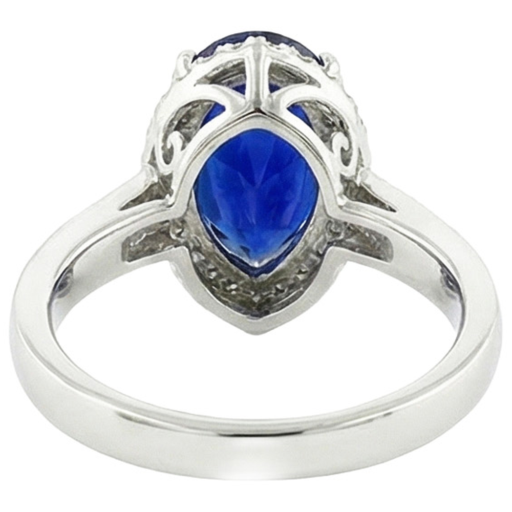 natural round sapphire 3.75ct ring side angle