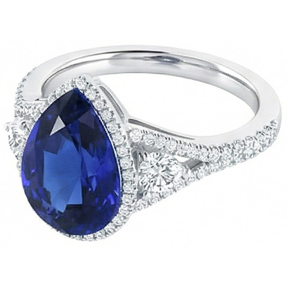 natural round sapphire 4ct watch profile view
