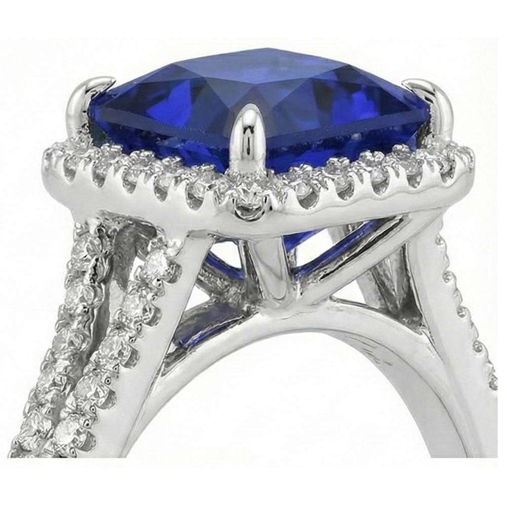 natural round sapphire 6.5ct ring side angle