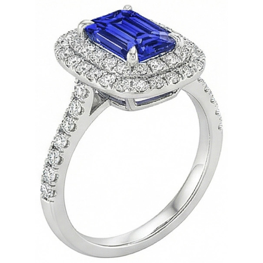 natural emerald sapphire 5ct ring close up detail