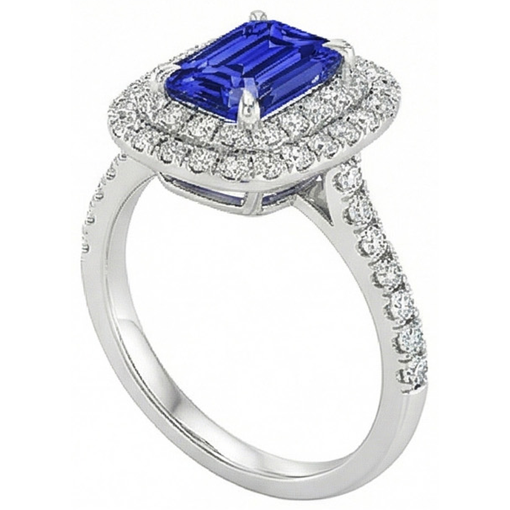 natural emerald sapphire 5ct ring top view